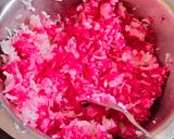 A picture of step 4 of Beet root pullao/rice.