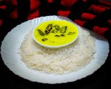 A picture of step 7 of Bhindi kadi and chawal.