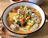 Hình bước làm 5 của món Canh Chua Thơm Giá Nấu Mọc