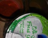 A picture of step 1 of 3 color Raita.