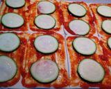Foto del paso 4 de la receta Mini pizzas de calabacín, jamón y queso Philadelphia