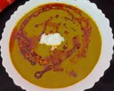 A picture of step 5 of Sarson Ka Saag with Makki Ki Roti.