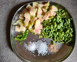 A picture of step 1 of Radish Pods-Pink Gauva Salad.