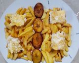 A picture of step 1 of Irish/plantain with egg.