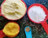 A picture of step 1 of Gujju's protein ladoo.