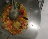 A picture of step 7 of Mutter paneer, paratha with zeera rice and dalfry.