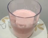 A picture of step 8 of Sago milk with Rooh afza syrup.