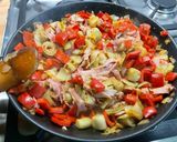 A picture of step 16 of Endive Gratin with Red Bell Peppers, Ham, Honey, and Curry.