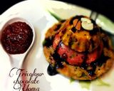 A picture of step 2 of Tricolour chocolate upma.