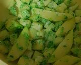 A picture of step 1 of Kurkuri sweetcorn aloo chat.