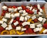 Feta, pine nut, roasted veg and bulgur wheat tray bake! (+ bonus sausages!) recipe step 5 photo