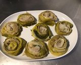 Une image de l'étape 7 de Nids de poireaux vinaigrette (au bouillon de champignons).