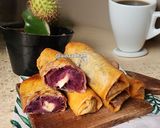 Foto langkah ke 6 dari resep Lumpia Ubi Ungu Keju Lumer.