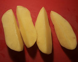 Foto del paso 23 de la receta: Menudillos de pollo, en salsa de higadillos y cuñas de patatas fritas