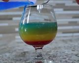 A picture of step 2 of Rainbow cocktail.
