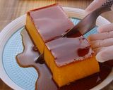 A picture of step 10 of Easy! Creme Caramel / Giant Flan used a loaf pan.