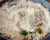 A picture of step 6 of Karachi famous AlRehman Biryani.