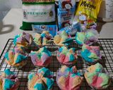 Foto langkah ke 10 dari resep Bolu Kukus Mekar Pelangi.