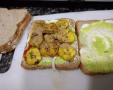 A picture of step 2 of Leftover kele ki sabzi sandwich.