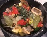 Une image de l'étape 20 de Chevreau aux légumes et os à moelle façon pot au feu revisité.