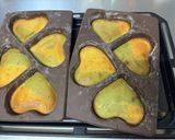A picture of step 6 of Cookpad Valentine Matcha Heart Cake.