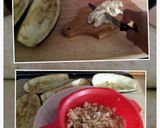 A picture of step 2 of AMIEs Eggplants Stuffed with Sausage.