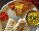 A picture of step 4 of Jowar bhakri with vegetable zunka wadi.