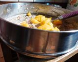 A picture of step 2 of Oats & Walnut Pancakes with Mango-Cashew Cream.