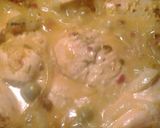 A picture of step 3 of yellow rice and baked chicken.