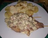 Foto del paso 4 de la receta: Brochetas de secreto con salsa de Cheddar