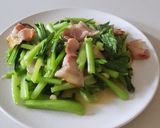簡易快炒-蒜香培根炒油菜【10分鐘】【臺式】【家常菜】【名字等於材料系列】【下飯】的食譜步驟3照片