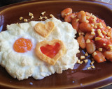 Foto del paso 5 de la receta: Huevos nube con jamón☁️🍳⛅️