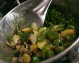 A picture of step 9 of Palak Mushrooms Shimla Aloo Sabzi.