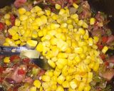 A picture of step 4 of Boiled Vegetables... Corn, Leek, and Bacon Pie.