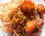 A picture of step 9 of Triple Schezwan fried rice.