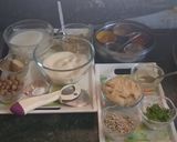 A picture of step 1 of Combo of dhokla aloo paratha chole and tikki.