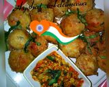 A picture of step 7 of Yam balls.