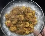 A picture of step 5 of Chinger Macher Curry 🦐💖💞.