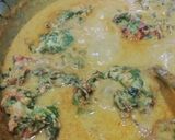 A picture of step 8 of Palak Kadhi.