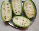 A picture of step 1 of Stuffed teasel gourd pakoda.
