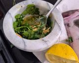 A picture of step 1 of Roasted Turbot Stuffed with Fresh Herbs and Lemon.