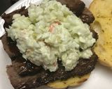 A picture of step 3 of Texas toast brisket sandwich.