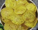 A picture of step 7 of Masala Poori from left over sooji upama.