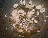 A picture of step 2 of Pennette with Radicchio for Valentine's Day ❤️.