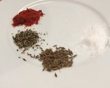 A picture of step 7 of Plov with lamb meat - my version from memory.