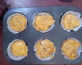 A picture of step 6 of Chocolate chip cupcakes with Passion flavor #cupcakecontest.