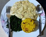 A picture of step 4 of #MyHeroDish Mashed sweet potatoes with mushroom.