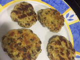 Hamburguesas de berenjena con carne de soya y panko