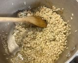 A picture of step 1 of Risotto with Squid Ink and Shrimp.