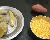 A picture of step 2 of Sweet potato Moong dal halwa.